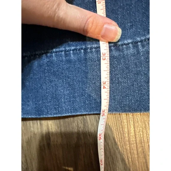 Lauren Ralph Lauren Blue Denim Bell Sleeve Boat Neck Shift Dress 4 Lagenlook - Picture 6 of 6